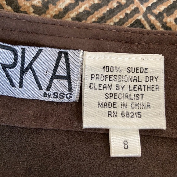 Dark Brown Suede Skirt w/Fringe - Picture 7 of 9